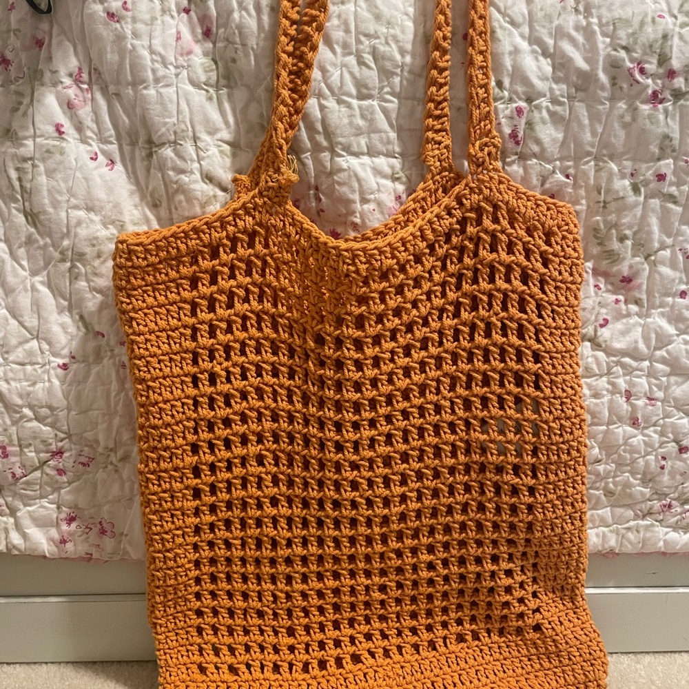 Urban Outfitters Orange Crochet Tote Bag